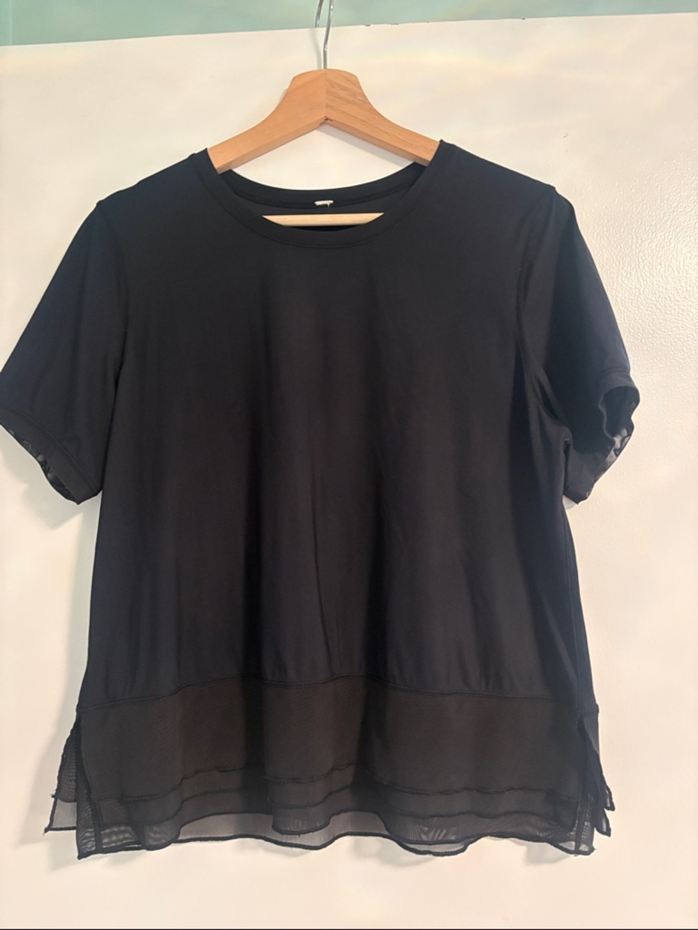 Lululemon Black Shirt with flutter bottom